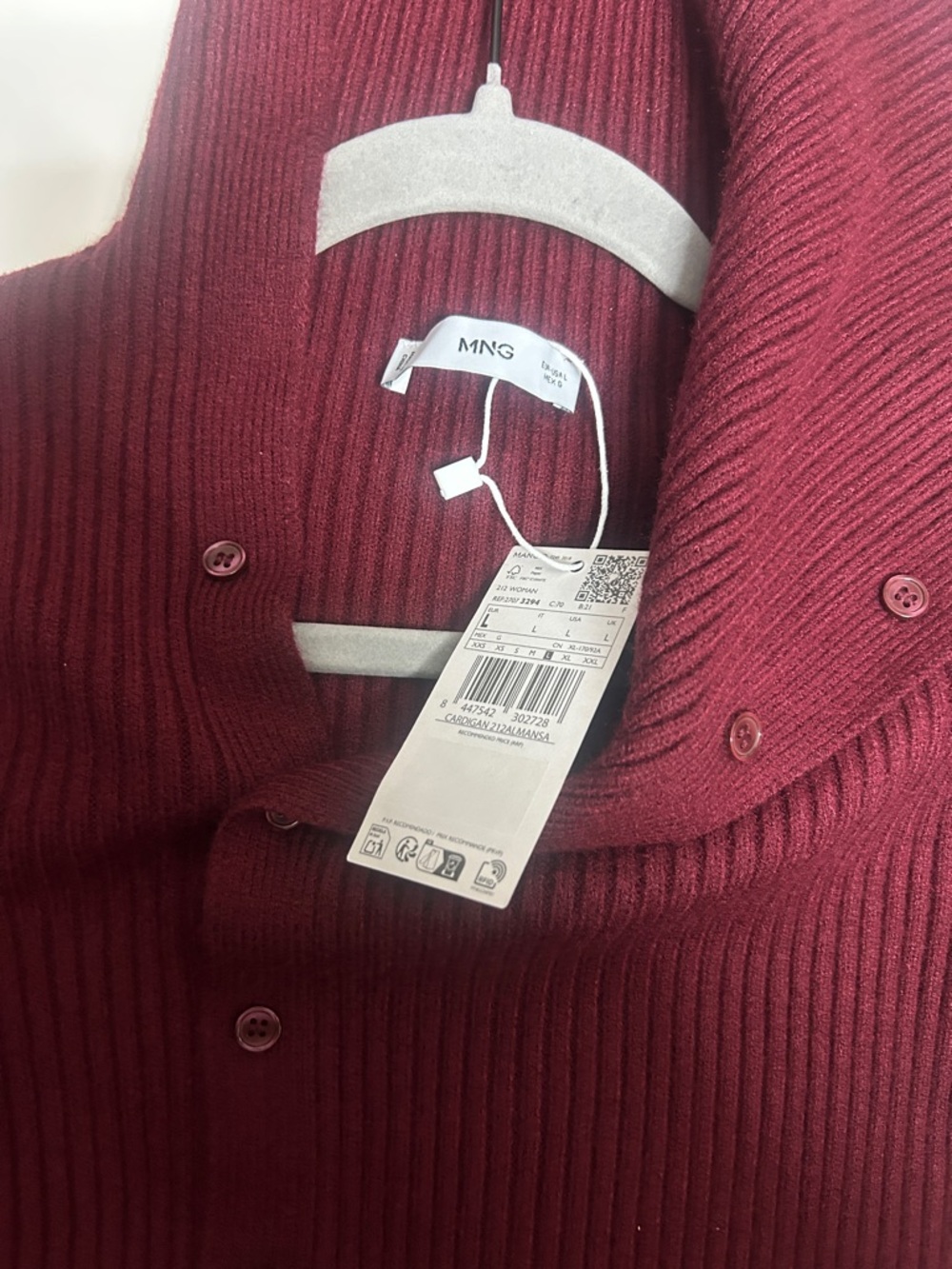 NWT (size L) MANGO CARDIGAN WITH SHAWL COLLAR - Picture 4 of 5